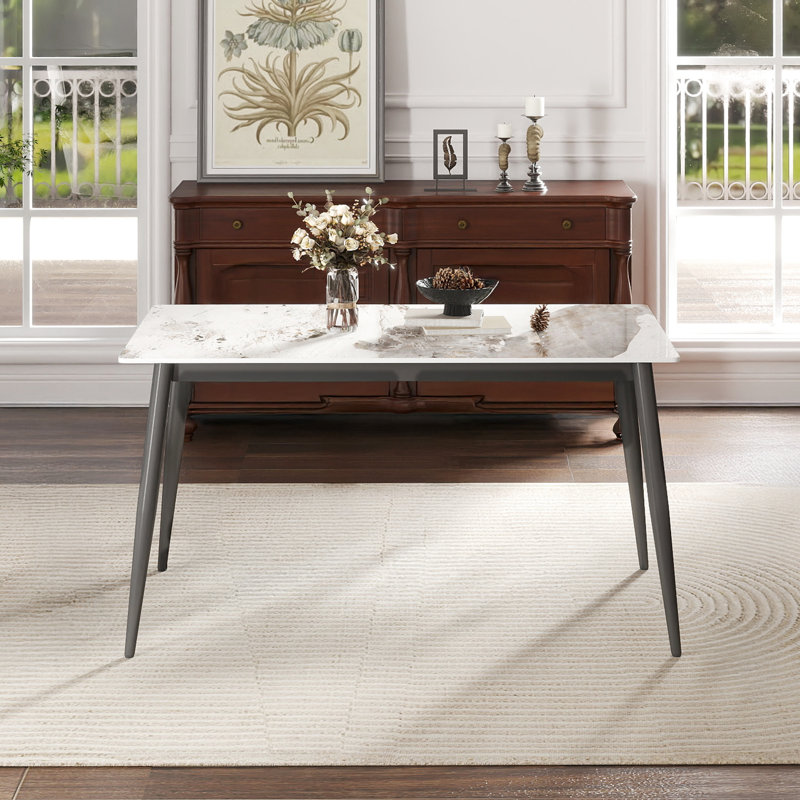 George Oliver Modern Rectangular Sintered Stone 61.38" Dining Table ...