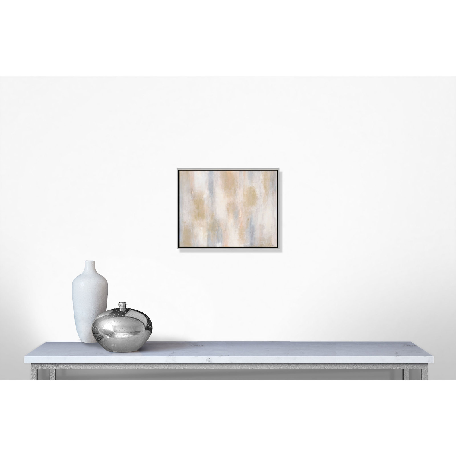 Cassiel "Pulsating Shimmer" Print, 22" H x 28" W x 2" D, Silver Framed