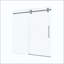 Enceinte de porte de douche à double coulissante sans cadre, verre trempé SGCC, quincaillerie en nickel brossé