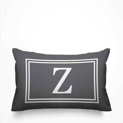 Monogram Printed Indoor/Outdoor Throw Pillow