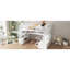 Lit mezzanine avec bureau, tablettes, 2 tiroirs spacieux et escalier de rangement sécuritaire - Blanc