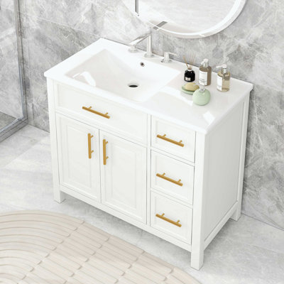 Bathroom Vanity with Sink, Cabinet with Drawers