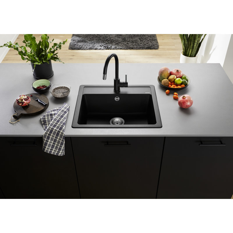 Legra Single Bowl Inset Kitchen Sink, Soft White