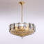 Luminaire suspendu rond en cristal 24 pouces champagne doré, 11 lumières avec chaîne réglable