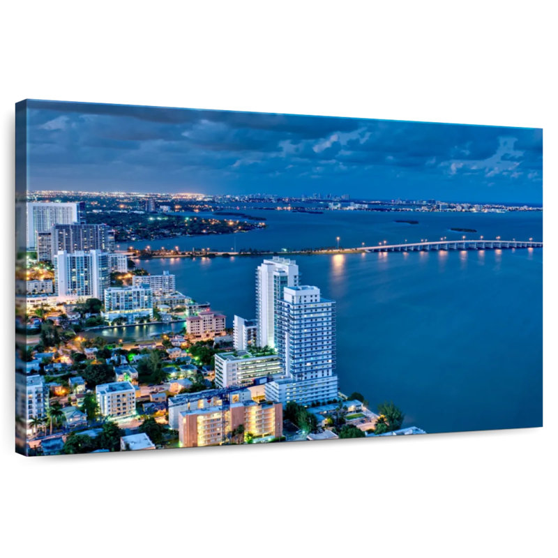 Nicci Miami Beach At Night, 26" H x 39" W