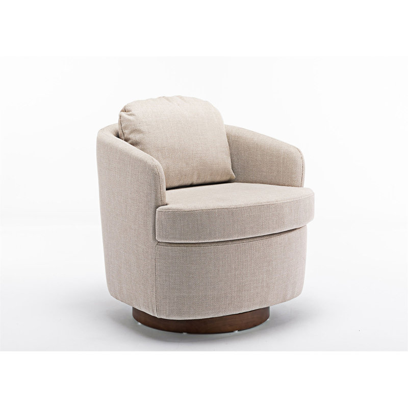 Fauteuil d'appoint pivotant rembourré, Lin beige