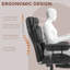 Executive Office Chair, 400LBS Big And Tall Office Chair With Foot Rest, Microfiber Computer Desk Chair With Lumbar Support, Reclining Function And Wide Seat-570476302