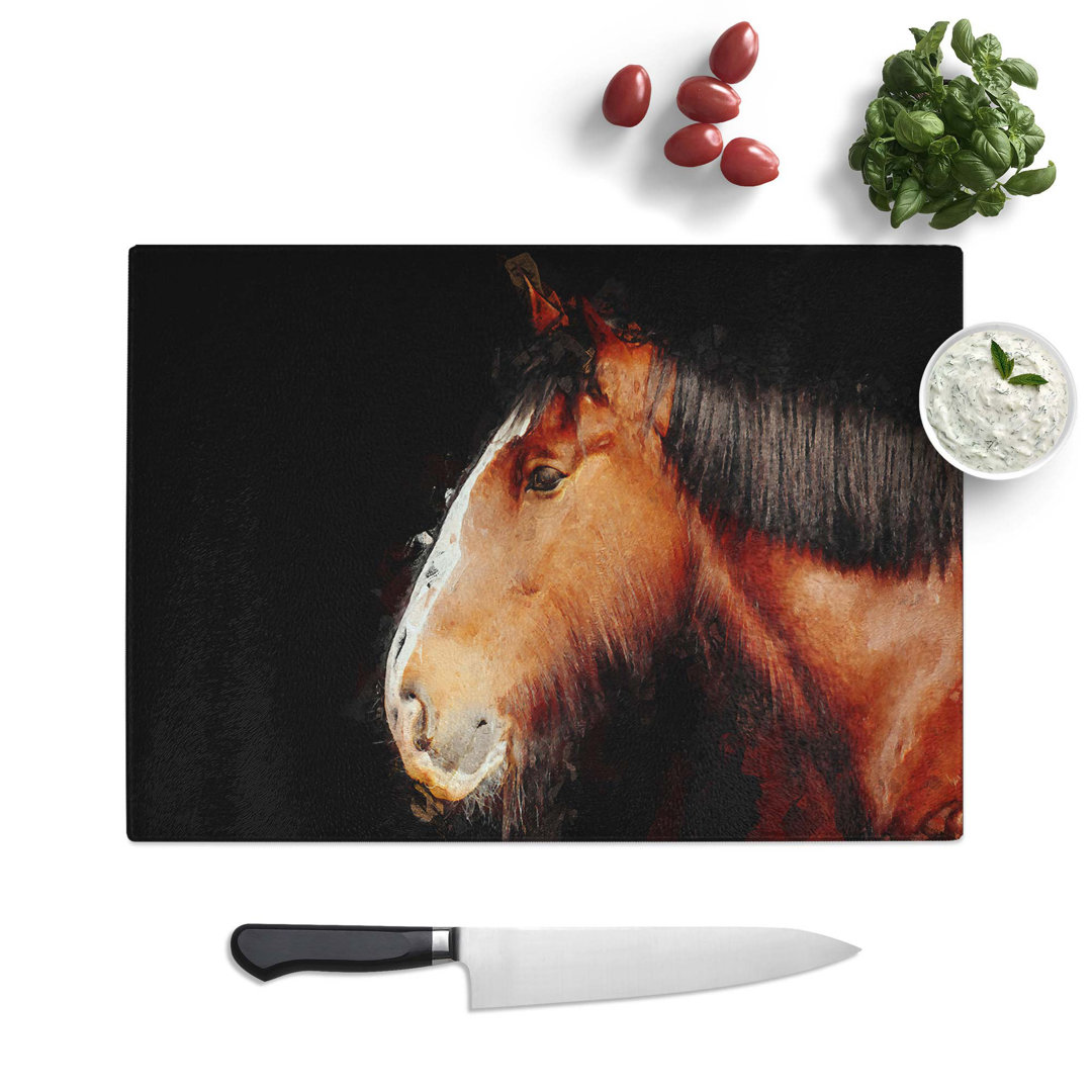 Tempered Glass Shire Horse Chopping Board
