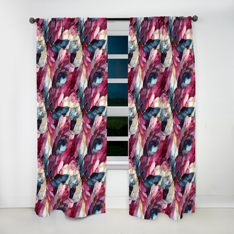 Bohemian Flair Marble Mosaic - Abstract Marble Curtain - Room Darkening Marble Curtain - 1 Panels, 52" W x 108" L