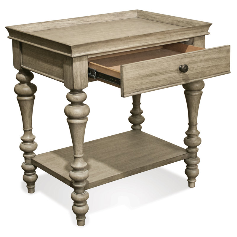 Table de chevet 1 tiroir Krouse, Acacia ensoleillé avec plateau en bois