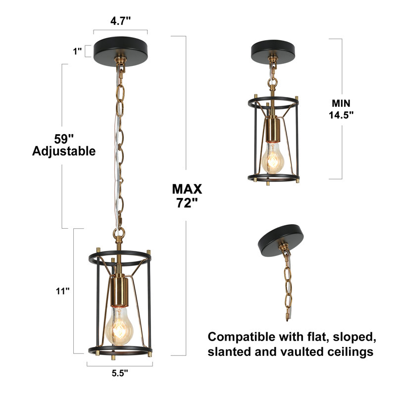  Luminaire suspendu pour îlot de cuisine à 1 lumière Chrisse