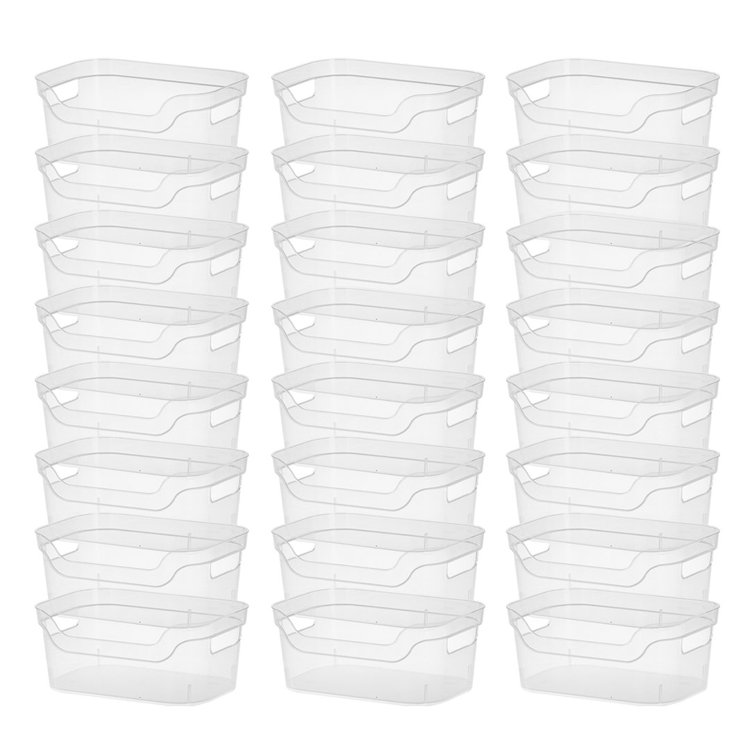 Sterilite 5.25x9.5x13 Inch Open Storage Bin w/ Carry Handles, Clear (24 Pack) (Set of 23) Sterilite