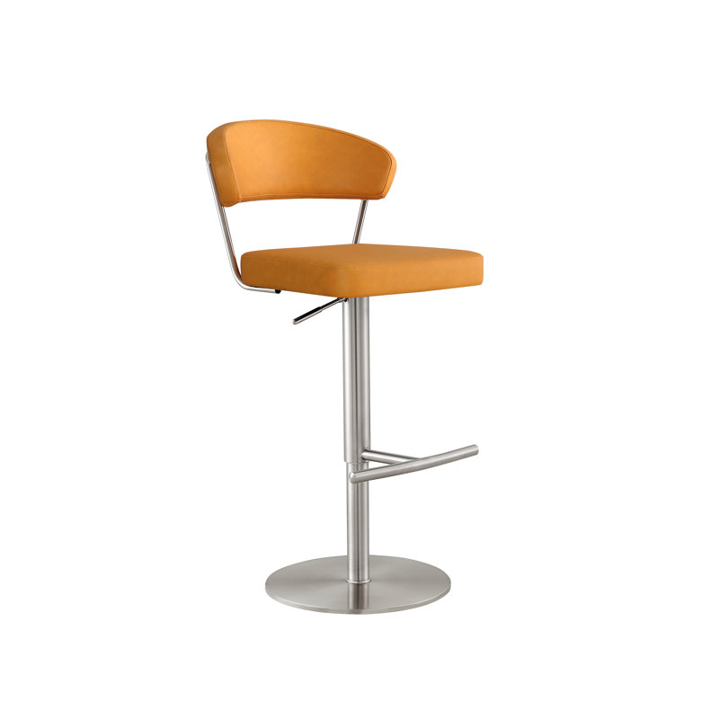 Silvestar Swivel Upholstered Adjustable Height Counter Stool with Metal Frame