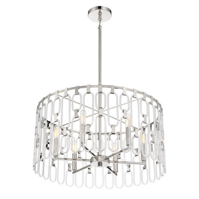 Luminaire suspendu tambour simple 6 lumières