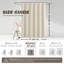 Rideau de douche moderne minimaliste texturé à chevrons, 183 x 183 cm, beige-247624543