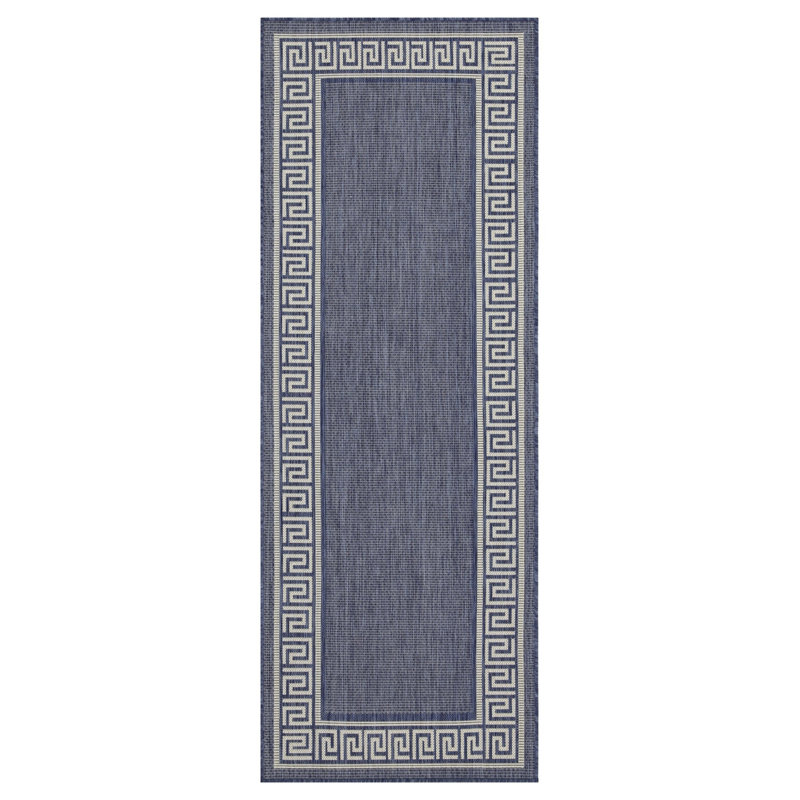Sunshine Blue Indoor/Outdoor Area Rug, Runner 2'7" x 7'3"