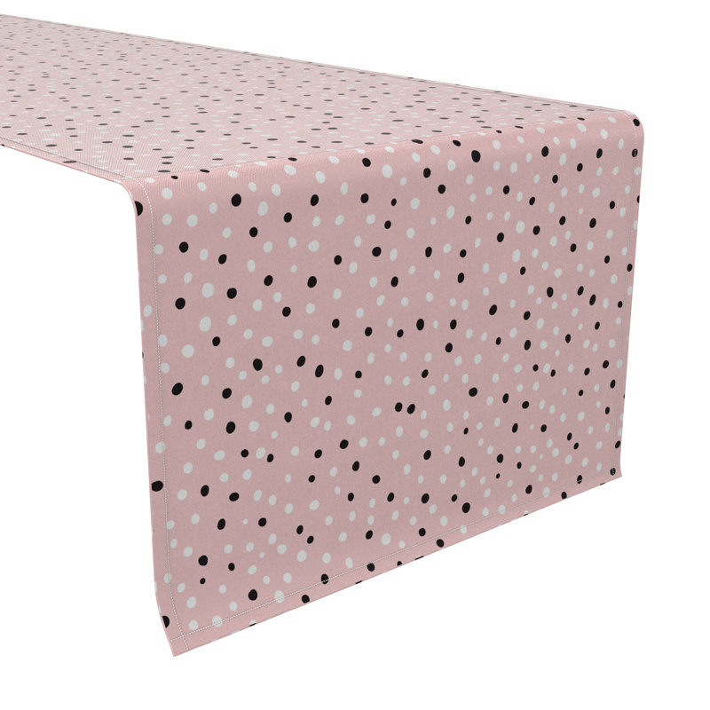 Rectangular Polka Dots Cotton Twill Table Runner