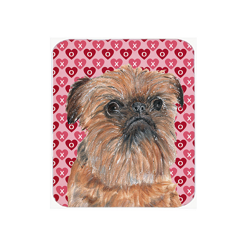 Planche à découper en verre de saint-valentin bruxelles griffon bruxellois love