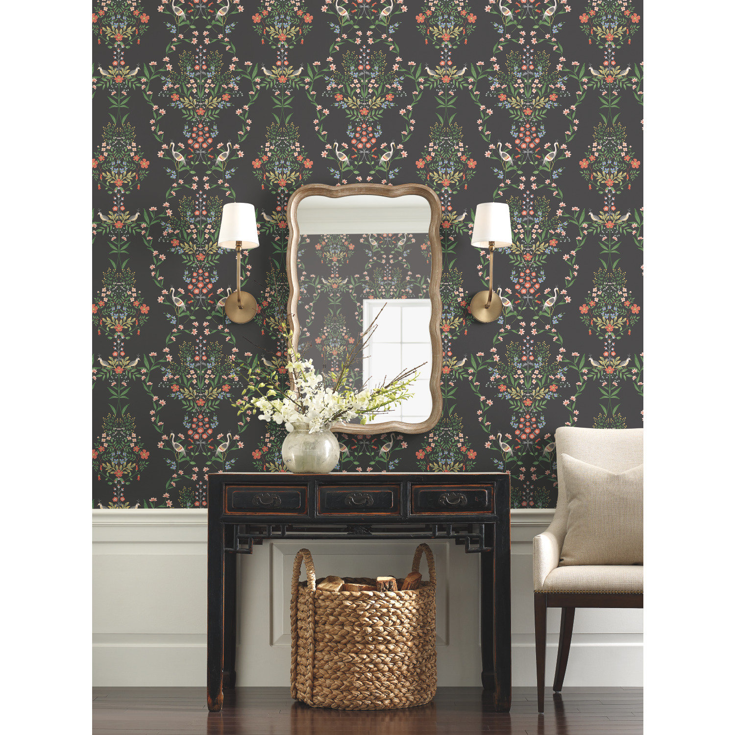 Luxembourg Wallpaper Double Roll, Black