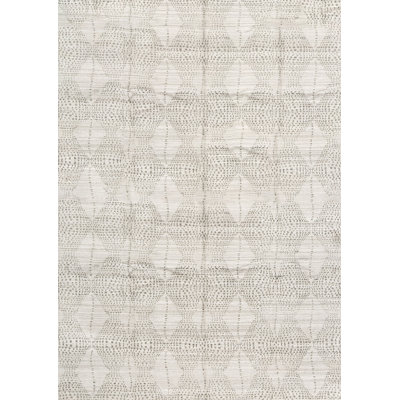 Tapis unique de laine/ivoire 9 pi 10 po x 13 pi 10 po noué à la main Windsom