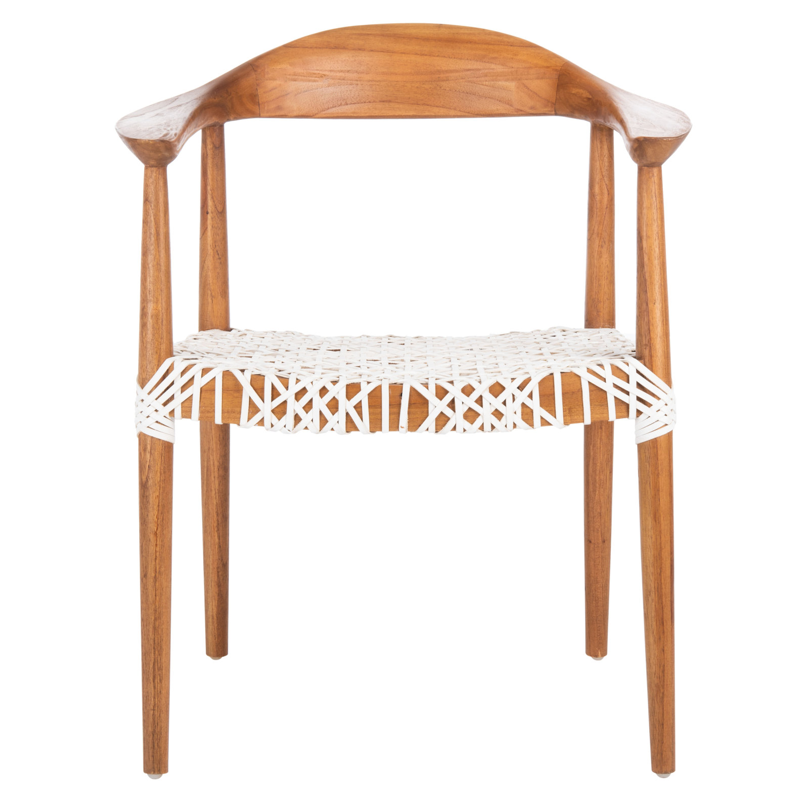 Kazbah Leather Arm Chair, Off-White