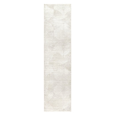 TOWN & COUNTRY Luxe Maya Soft Arches Neutral Indoor Area Rug with High-Low Texture, Ivory/Greige