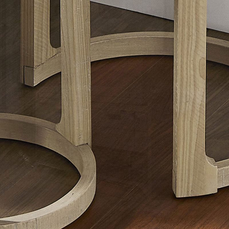  Ensemble de tables de bout rondes 24PC 2PCS, tables d'appoint modernes en bois avec base circulaire, chêne, Beige