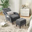 Chaise d'appoint rembourrée et repose-pieds avec dossier réglable à 6 niveaux-1082382214