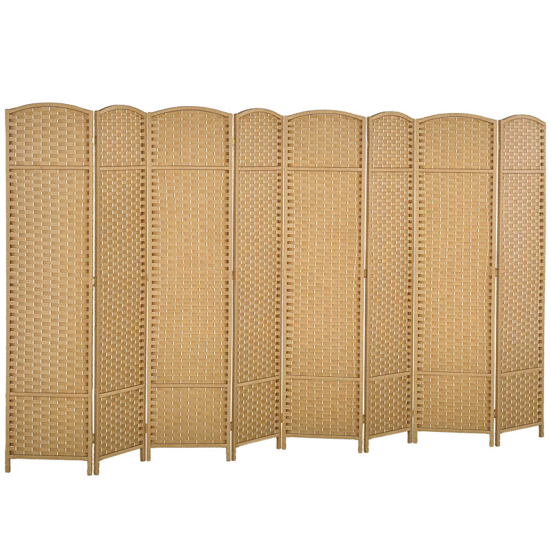Paravent en bois massif Sipriano, Beige, 8, 66.9" H x 126" W
