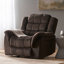 Fauteuil inclinable doux, conception classique, tissu moelleux brun, fauteuil inclinable oscillant
