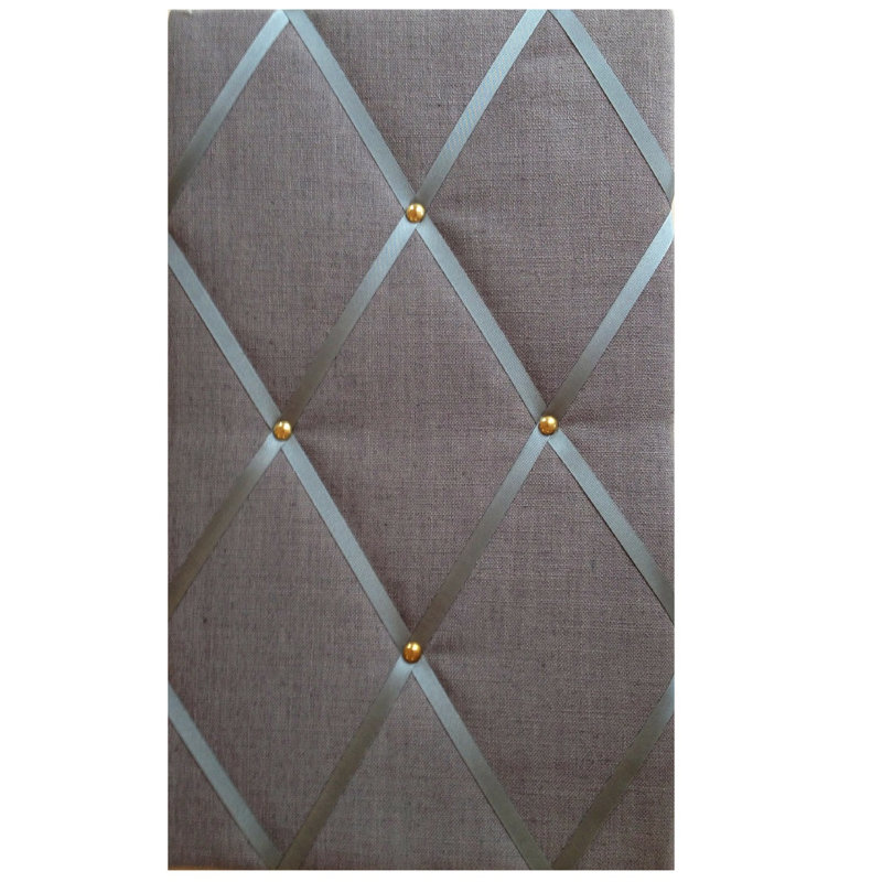 Fabric Covered, 48cm H x 28cm W, Ivory/Chrome