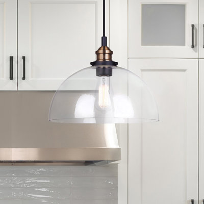 Massaoud 1 - Light Black/Gold Dome Pendant
