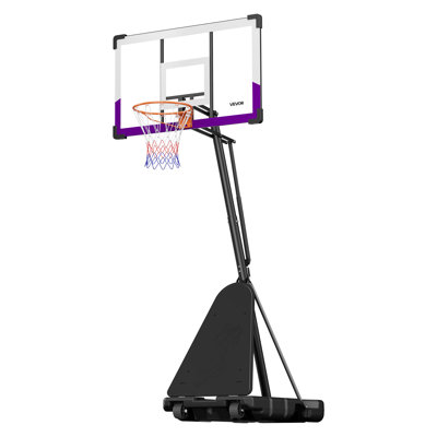 Portable Basketball Stand, 10 ft Height Adjustment Basketball Hoop & Goal, Basketballs Hoop Outdoor with 48 inch PC Backboard for Kids, Adults in Schools, Parks,  Indoor & Outdoor Use