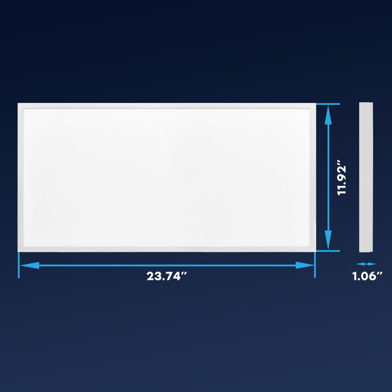 Slim Surface Mount Panel Light 5CCT 2700K-5000K Dimmable LED Panel Light 3300 Lumens  Edge Lit Damp Rated ETL