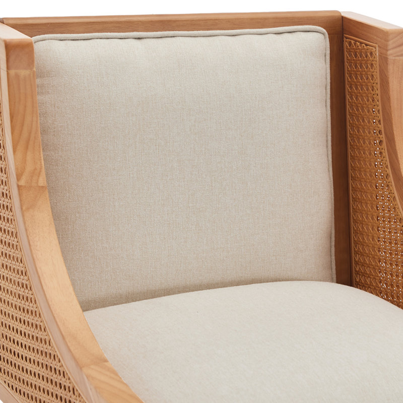 Tabouret de comptoir rembourré Baison, Beige