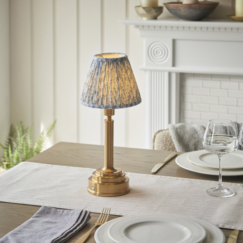 Upton Rechargeable Metal Table Lamp, Shell Bay Blue