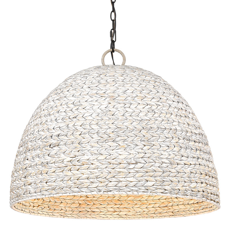 Yelverton 8 - Light Matte Black Shaded Pendant, Painted Sweet Grass Shade
