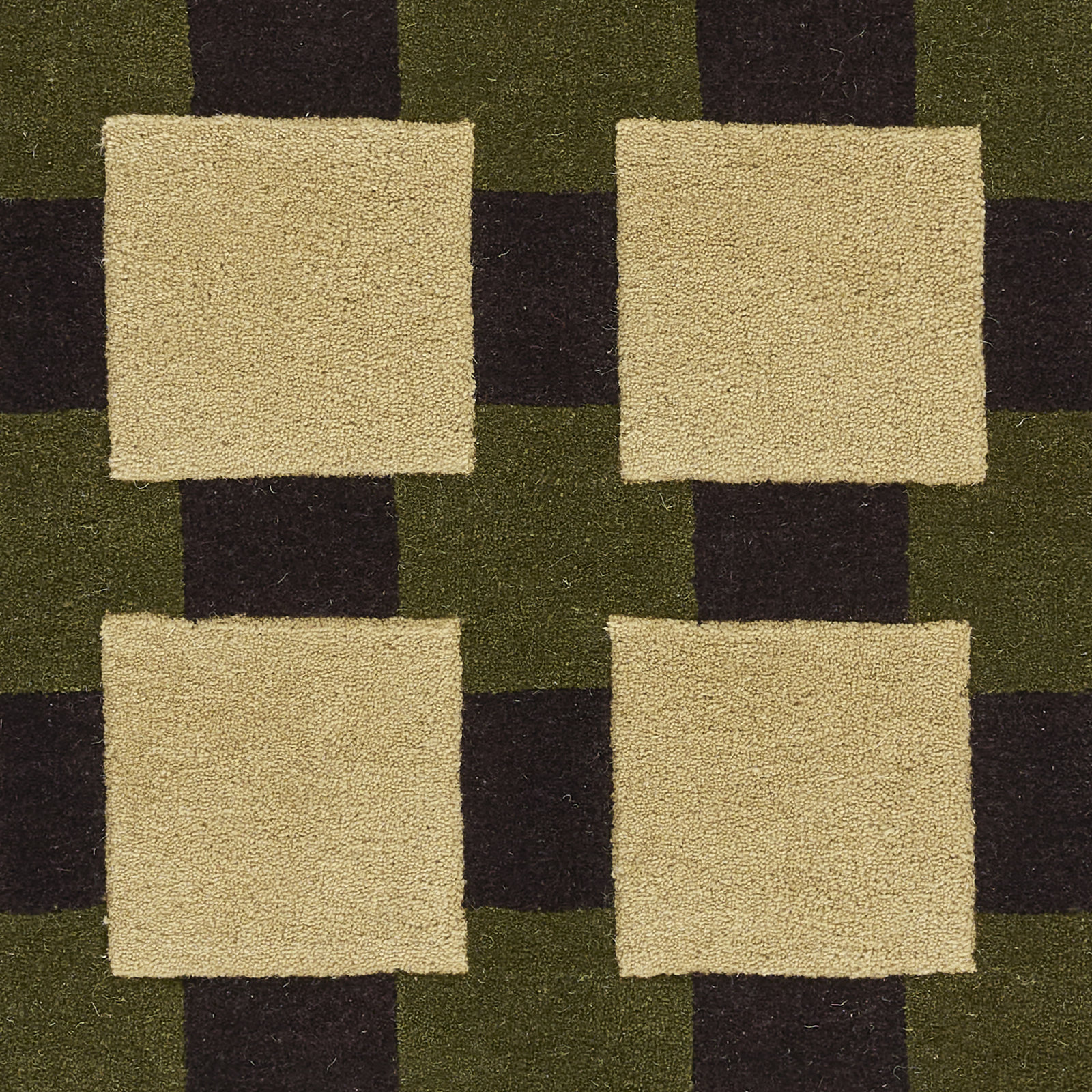 Bauhaus Hand Tufted Area Rug, Rectangle 9' x 12', Green