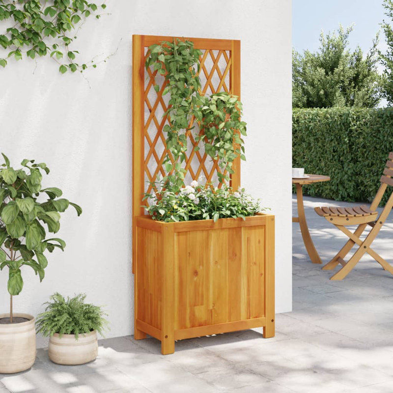 Jardinière en bois massif avec jardinière et jardinière, 21,7 po x 11,6 po x 52 po