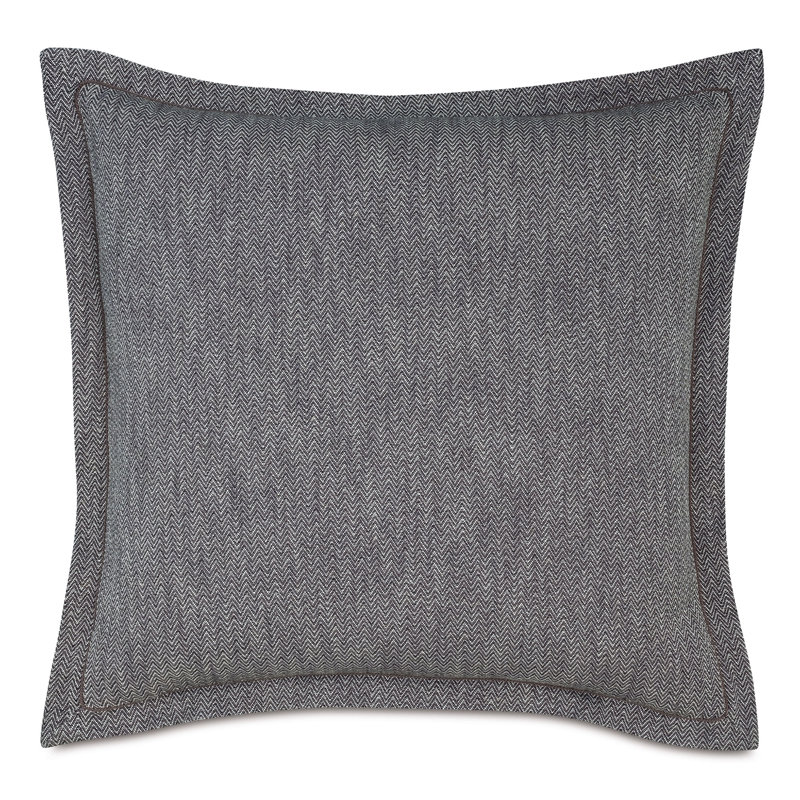 River Herringbone Euro Sham, 27" H x 27" W