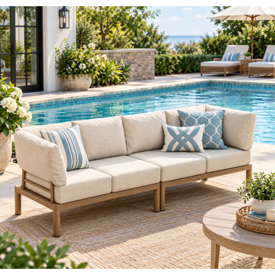 4 - Seat Aluminum Outdoor Sofa with Cushions