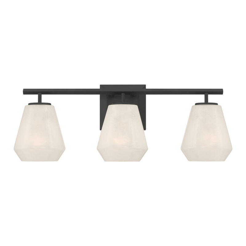 Meuble-lavabo 3 lumières 22,75 po Siena, H 8,25 po x l 22,75 po x P 6,75 po, Noir, Trois lumières