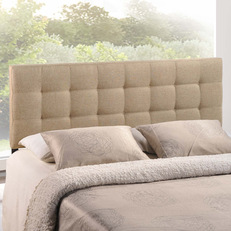 Tête de lit tapissier Lily , Très grand, Mélange de polyester beige