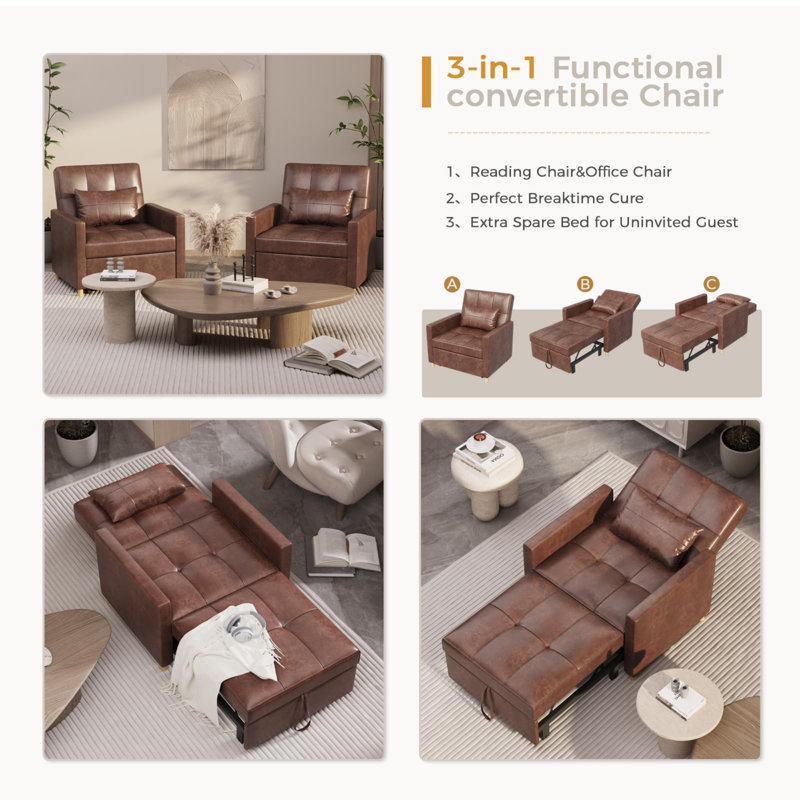 Faux Leather Accent Chair