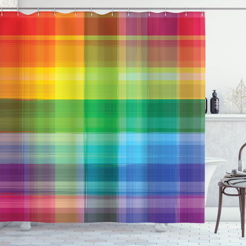 Vintage Look Shower Curtain with Hooks Included, 84" H x 69" W