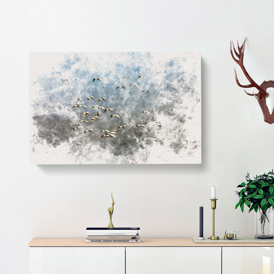 A Flock Of Egrets - Wrapped Canvas