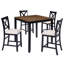 Ensemble de salle à manger 5 pièces à hauteur de comptoir avec 4 chaises rembourrées en bois, 4 places, idéal pour les petits espaces-129431776