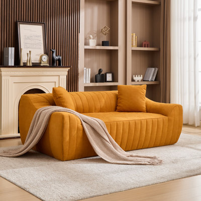 Causeuse surdimensionnée en similicuir avec assise profonde