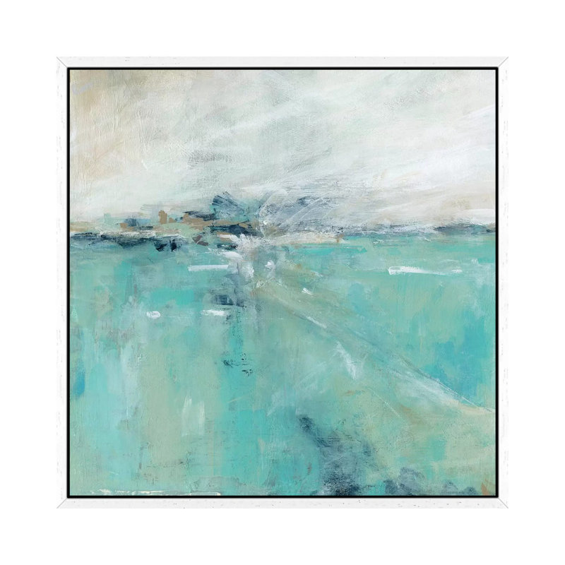Oceans Expanse 1 Piece Painting on Canvas, 45.72 cm H x 45.72 cm W, White Framed