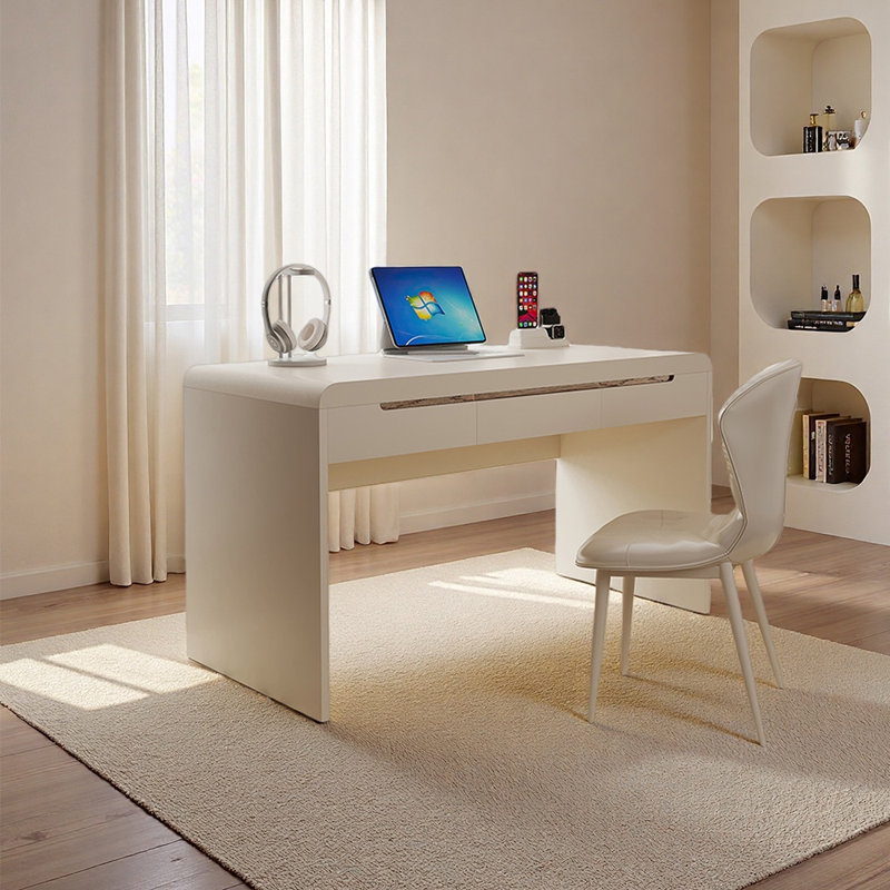 Ensemble de bureau Goodlow, H 29,53 po x l 43,31 po x P 19,69 po, Blanc